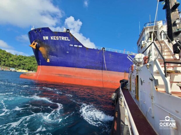 Tugboat Titirangi assists BW Kestrel