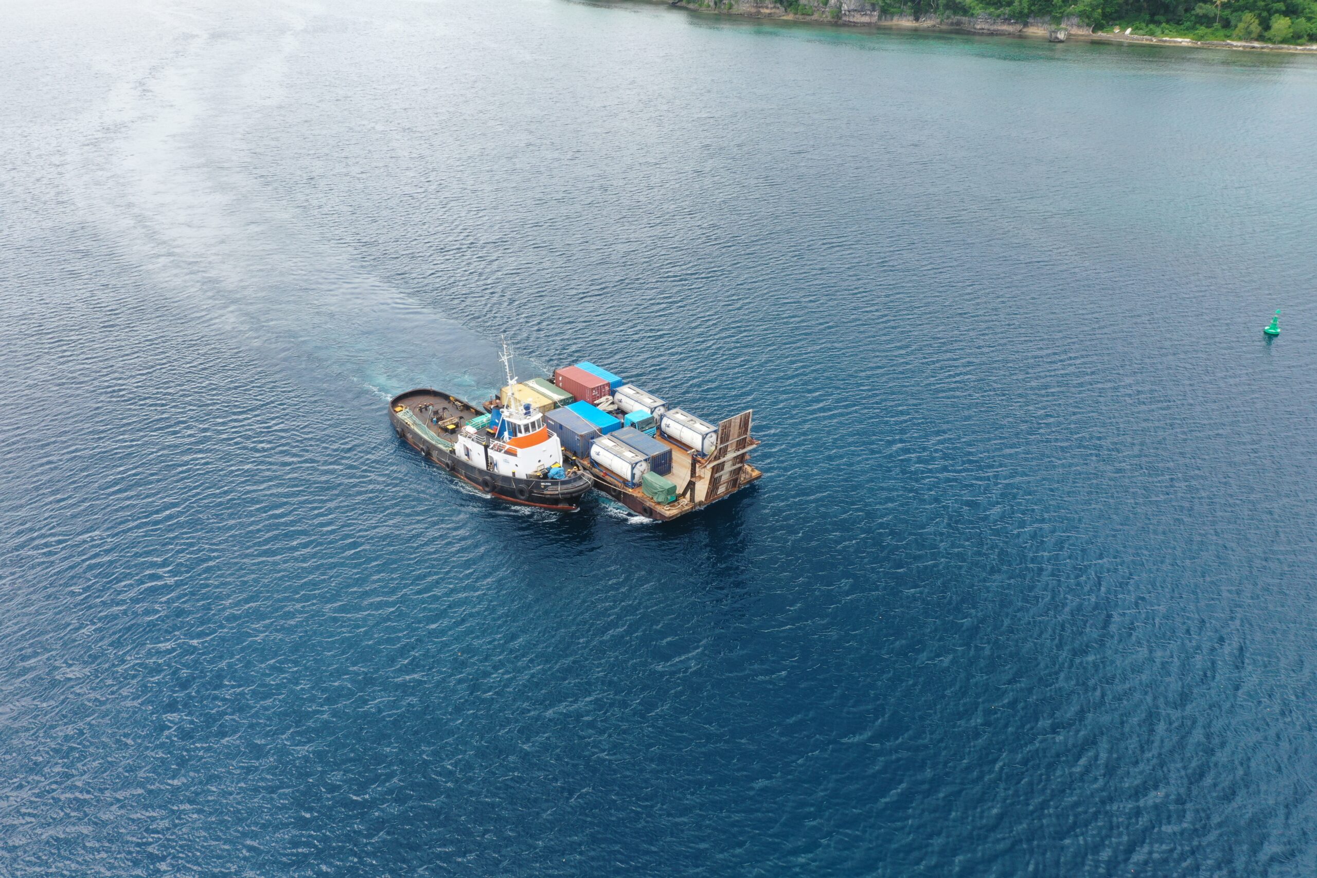 Tugboat Melissa hauling a chartered barge for South Sea Cargo